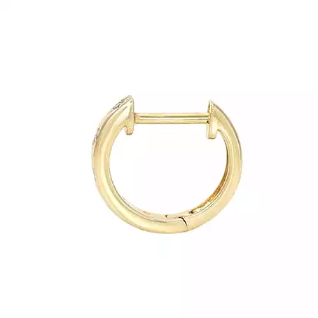 14K Gold Star Diamond Cosmos Huggie Hoops Earrings