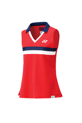 75TH Women's Sleeveless Polo Shirt 20627A [Ruby Red]