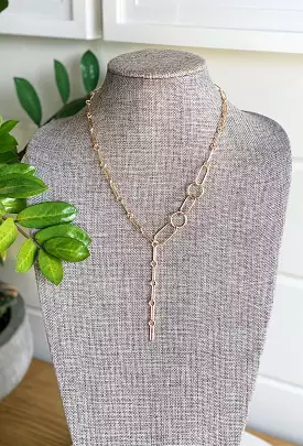 Addison Paperclip Lariat Necklace