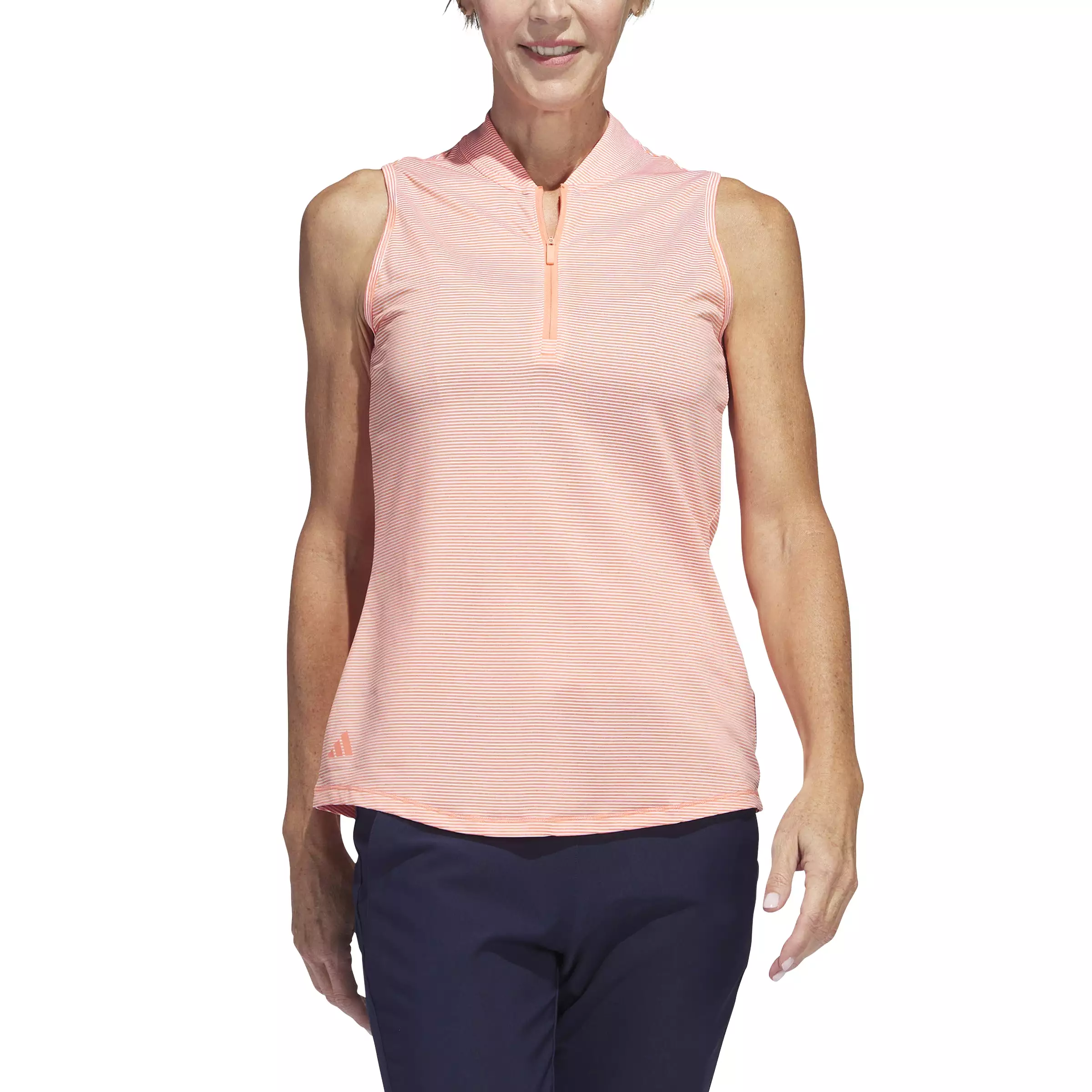 adidas Women's Sleeveless Golf Polo Shirt - Coral Fusion SS23