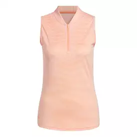 adidas Women's Sleeveless Golf Polo Shirt - Coral Fusion SS23