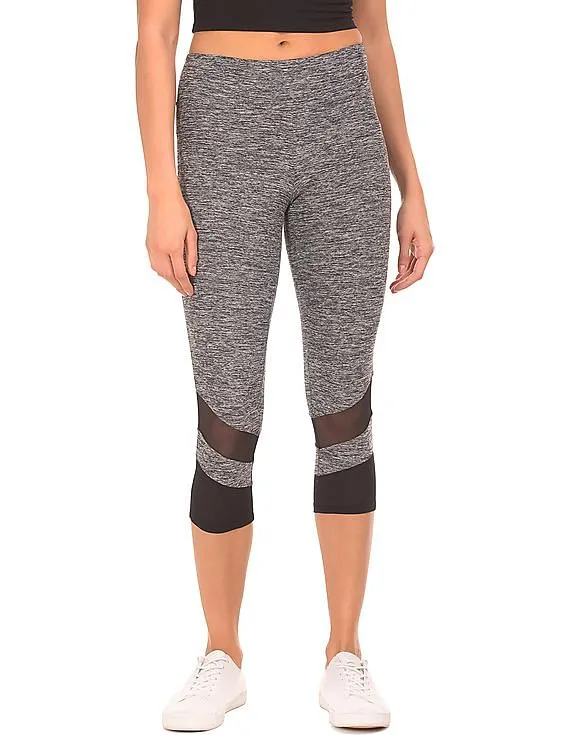 Aeropostale Mesh Panel Active Capri Leggings