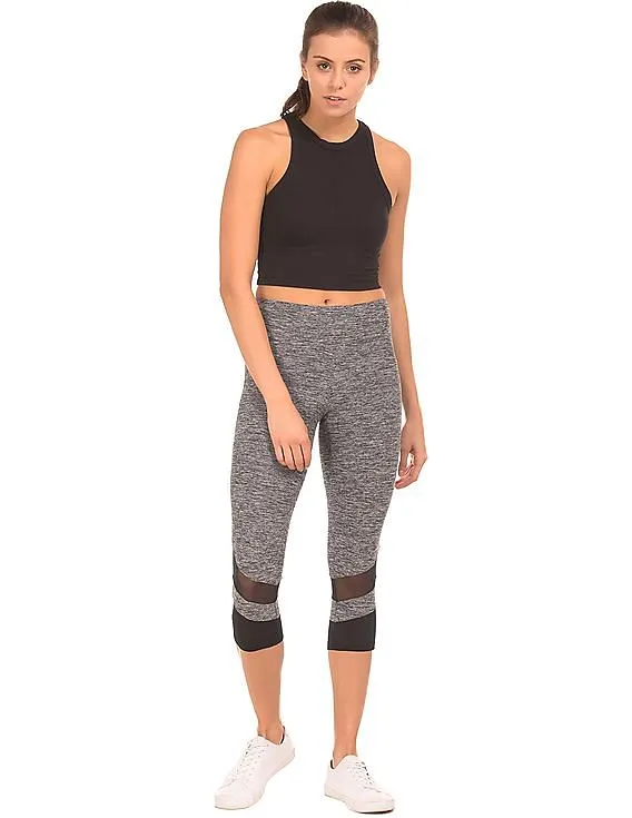 Aeropostale Mesh Panel Active Capri Leggings