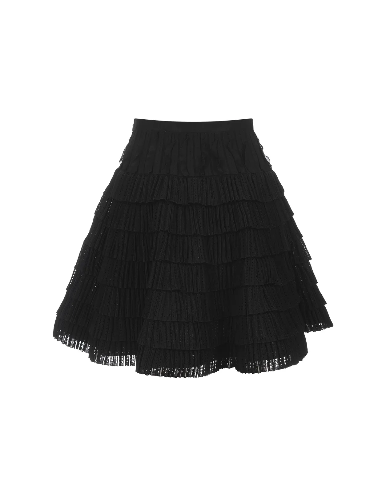 ALAIA Black Crinoline Flounced Short Skirt