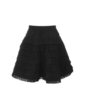 ALAIA Black Crinoline Flounced Short Skirt