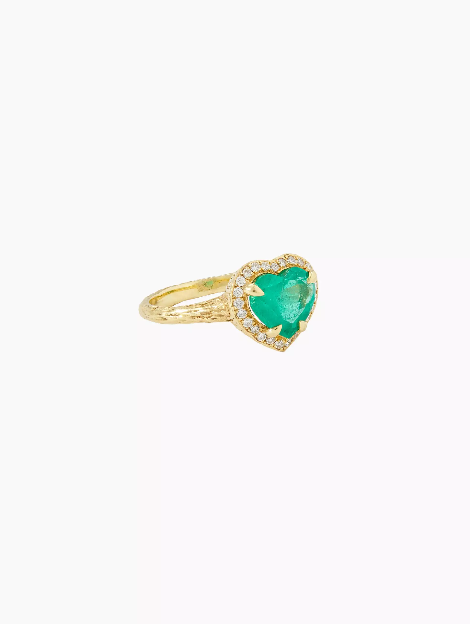 Baby Colombian Emerald Heart Ring