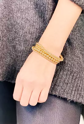 Beaded Ball Bracelets in Gold