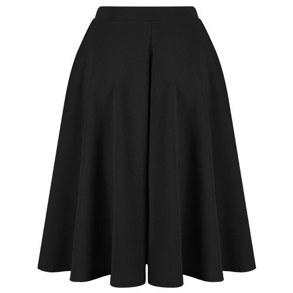 Black 1950s Vintage Rockabilly Swing Skirt