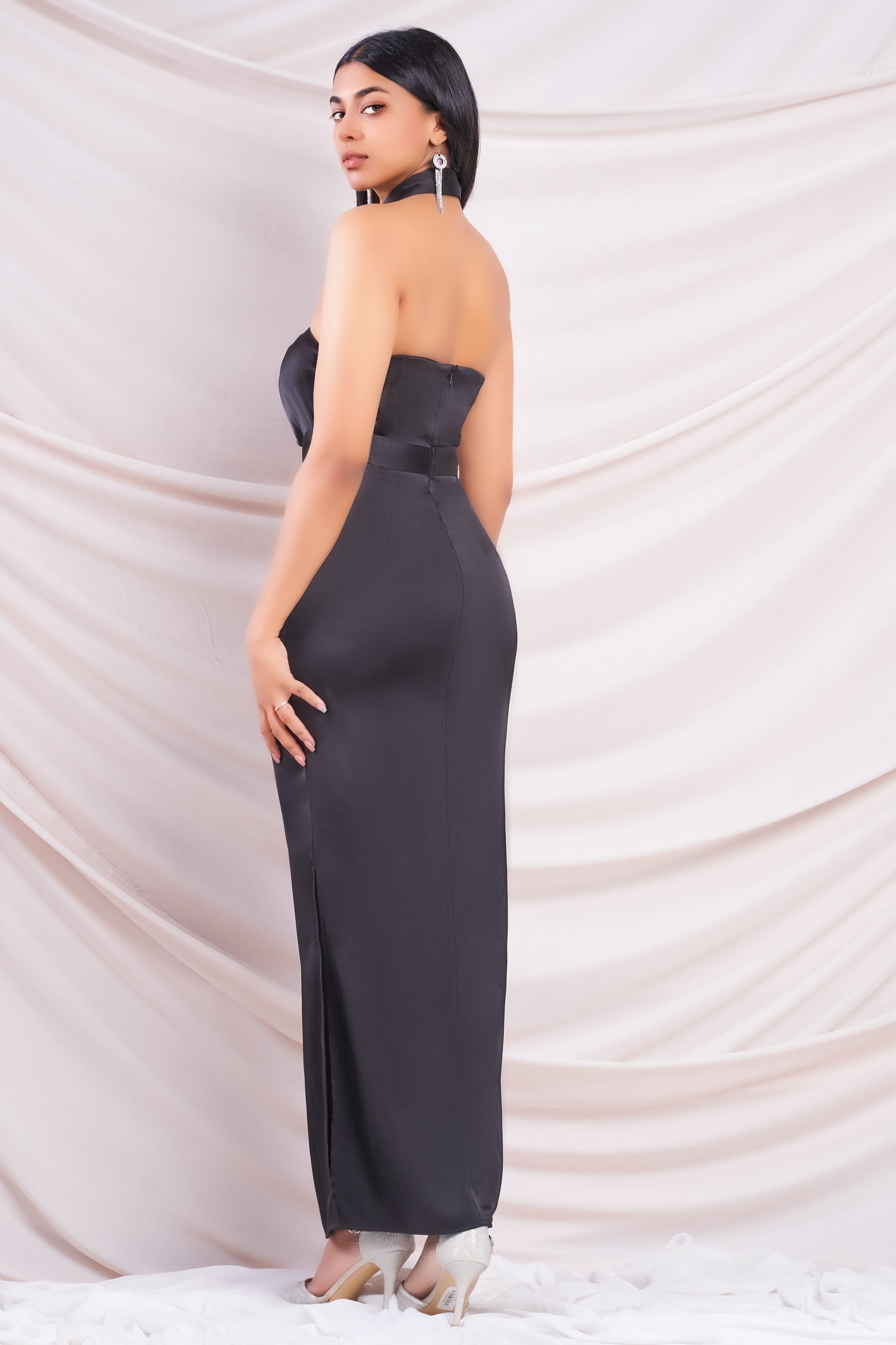 Black Halter Maxi Dress