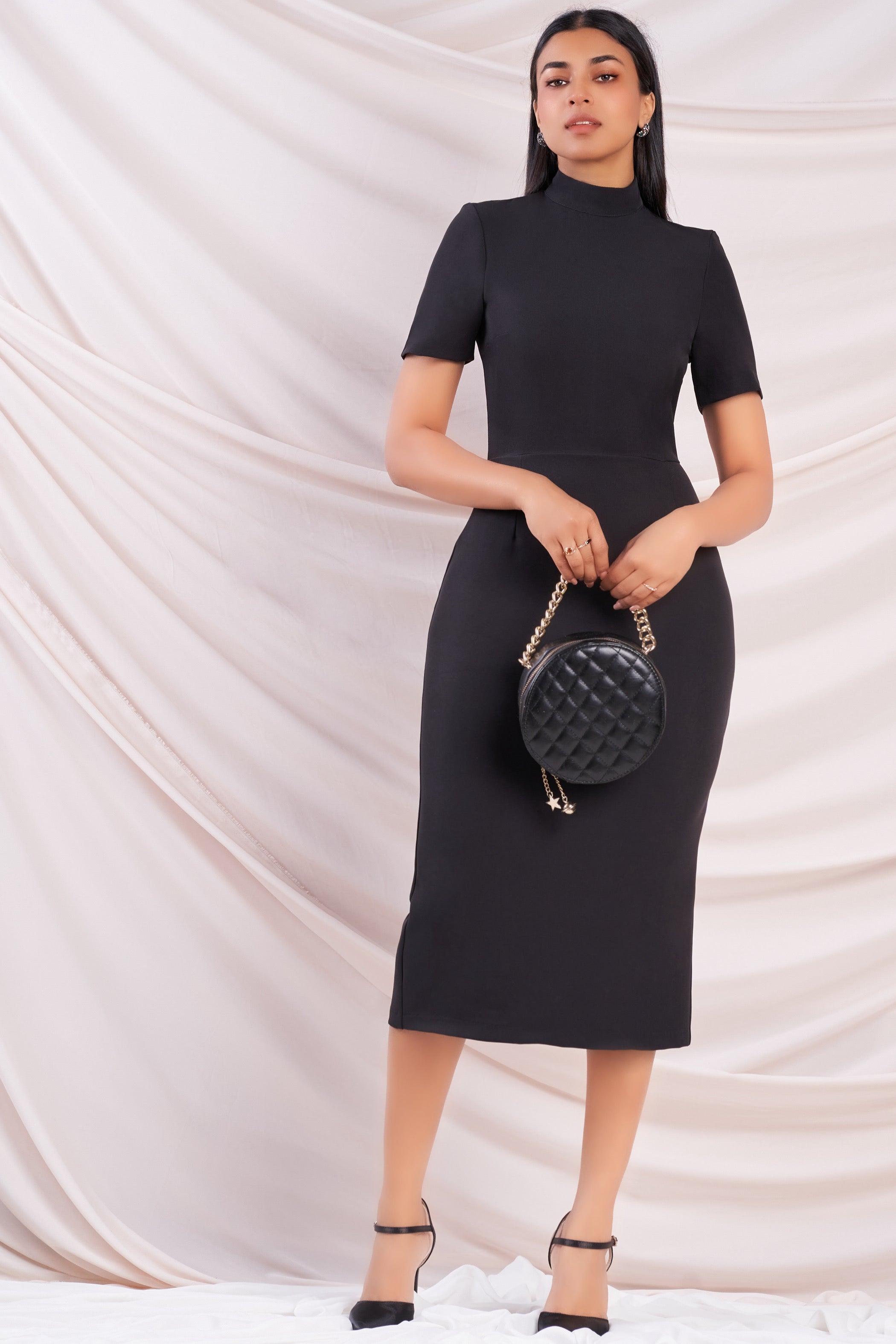 Black Sheath Midi Dress