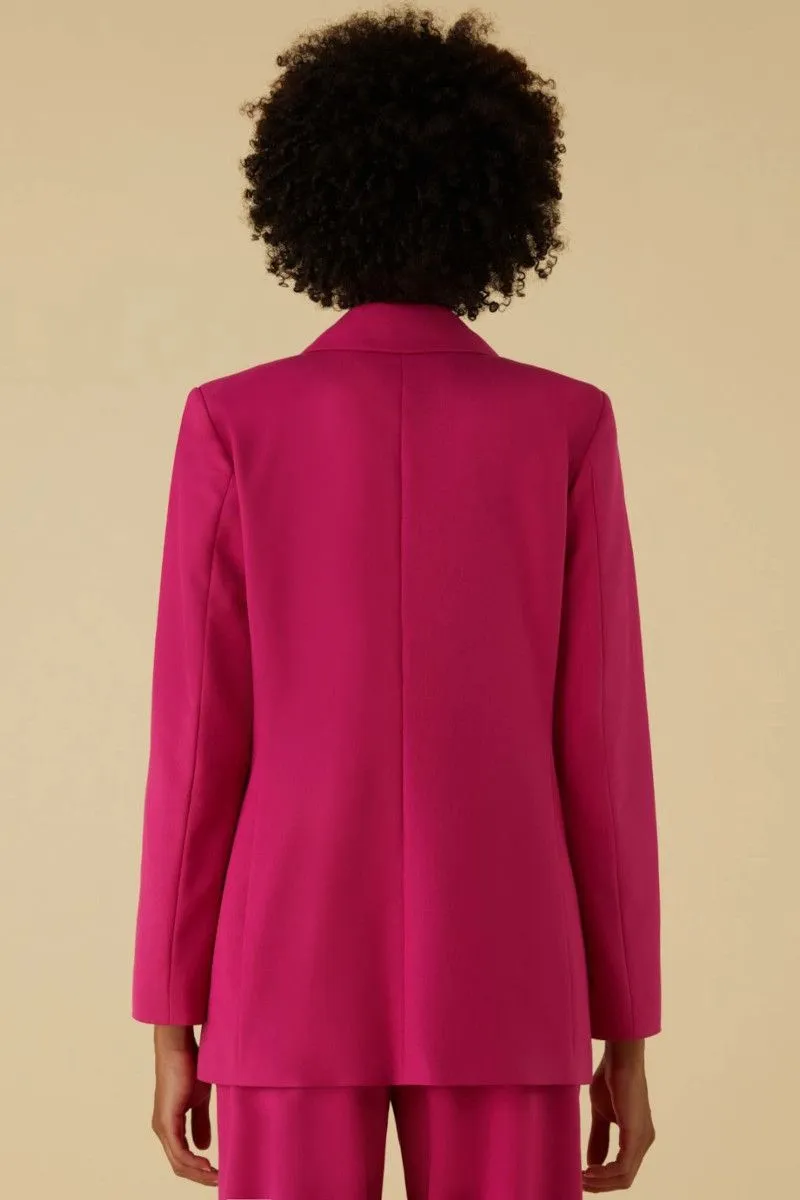 Blazer semiaderente donna Fucsia