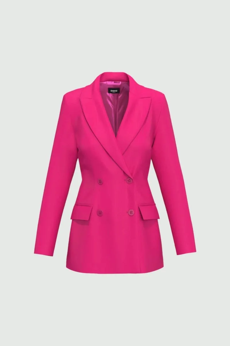 Blazer semiaderente donna Fucsia