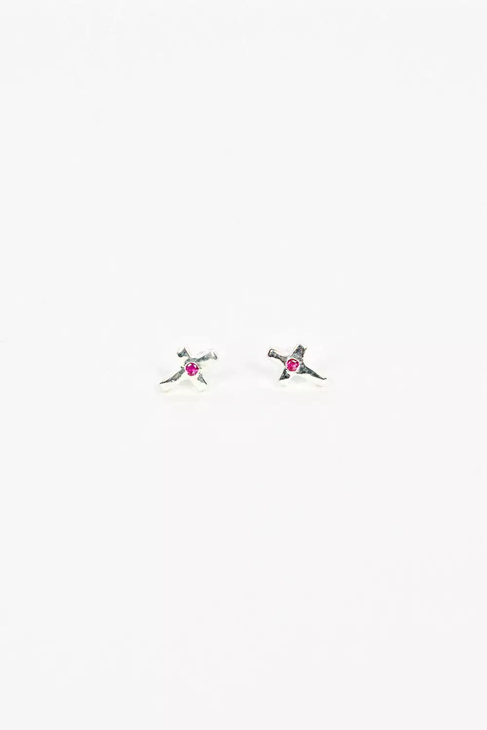 C18 Cross Earrings Ruby