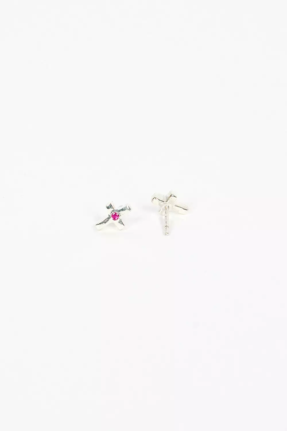 C18 Cross Earrings Ruby