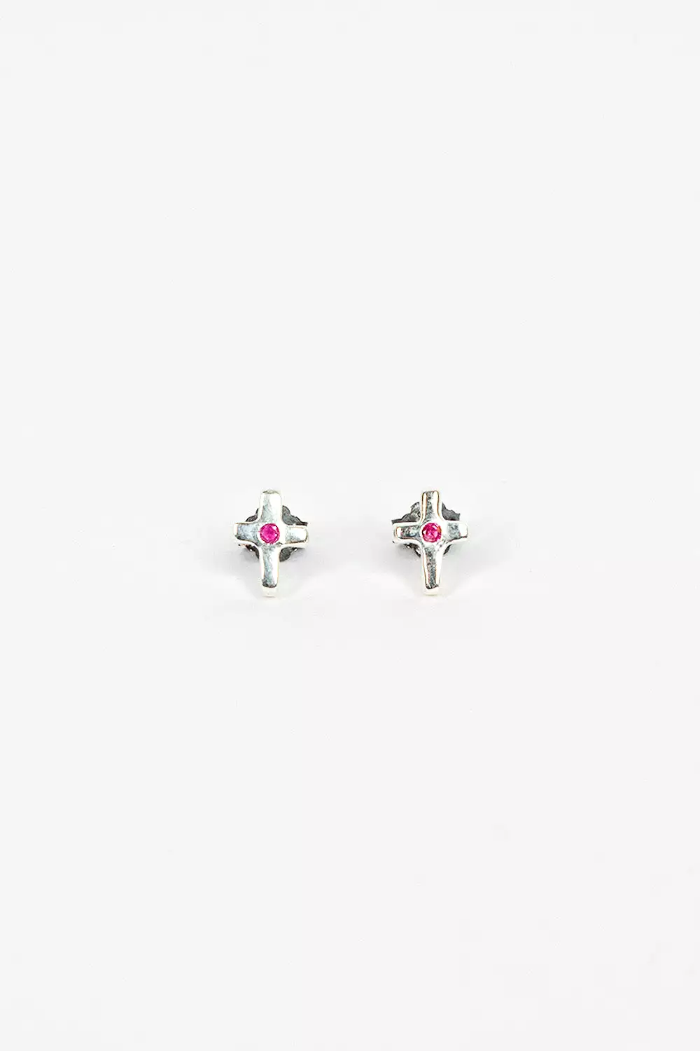 C18 Cross Earrings Ruby