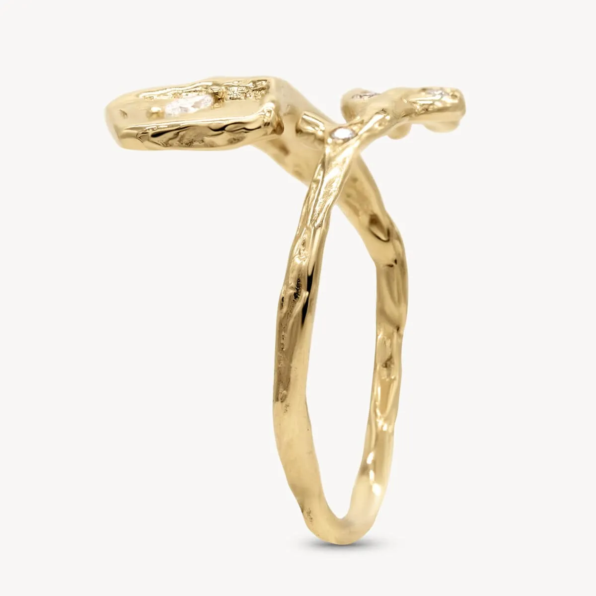 Calla Lily Diamond Wrap Ring