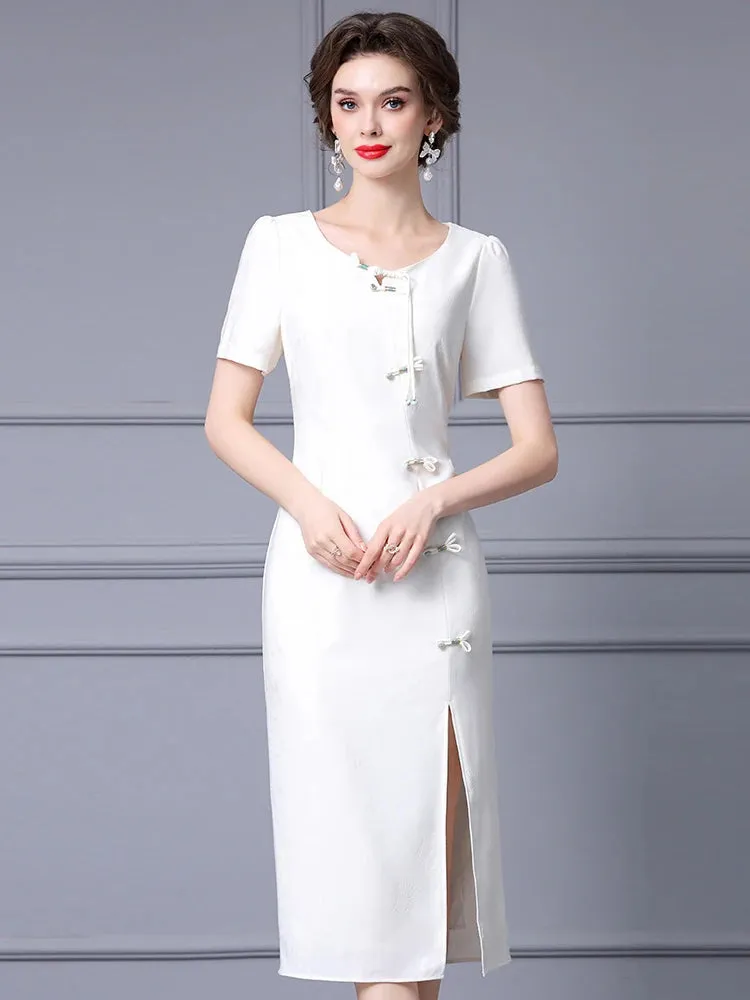 Caroline Elegant Chinese Style Pencil Dress