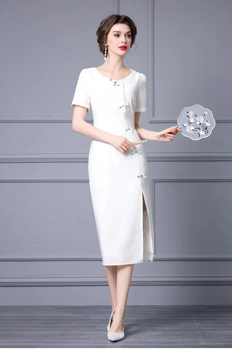 Caroline Elegant Chinese Style Pencil Dress