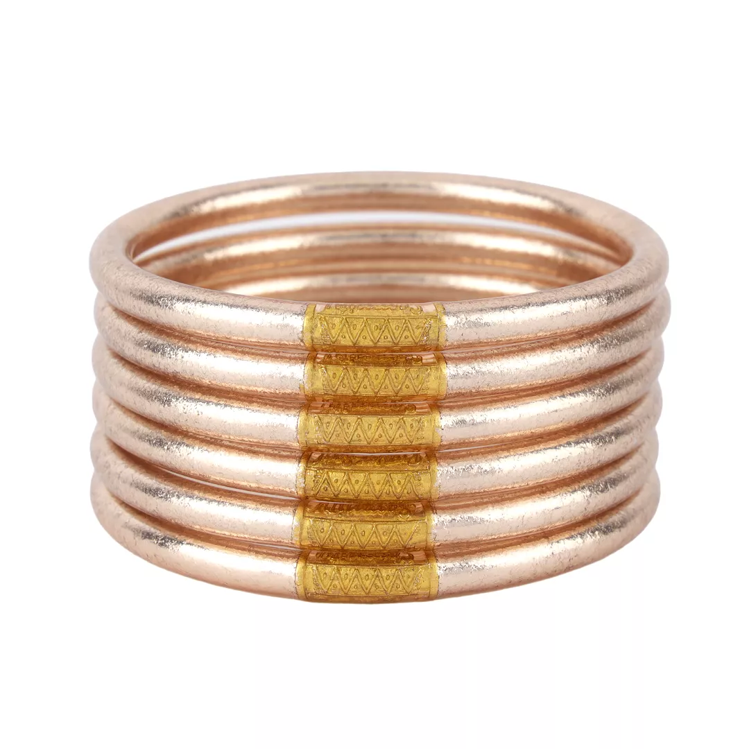 Champagne BuDhaGirl All Weather Bangle Set (Set of 6)