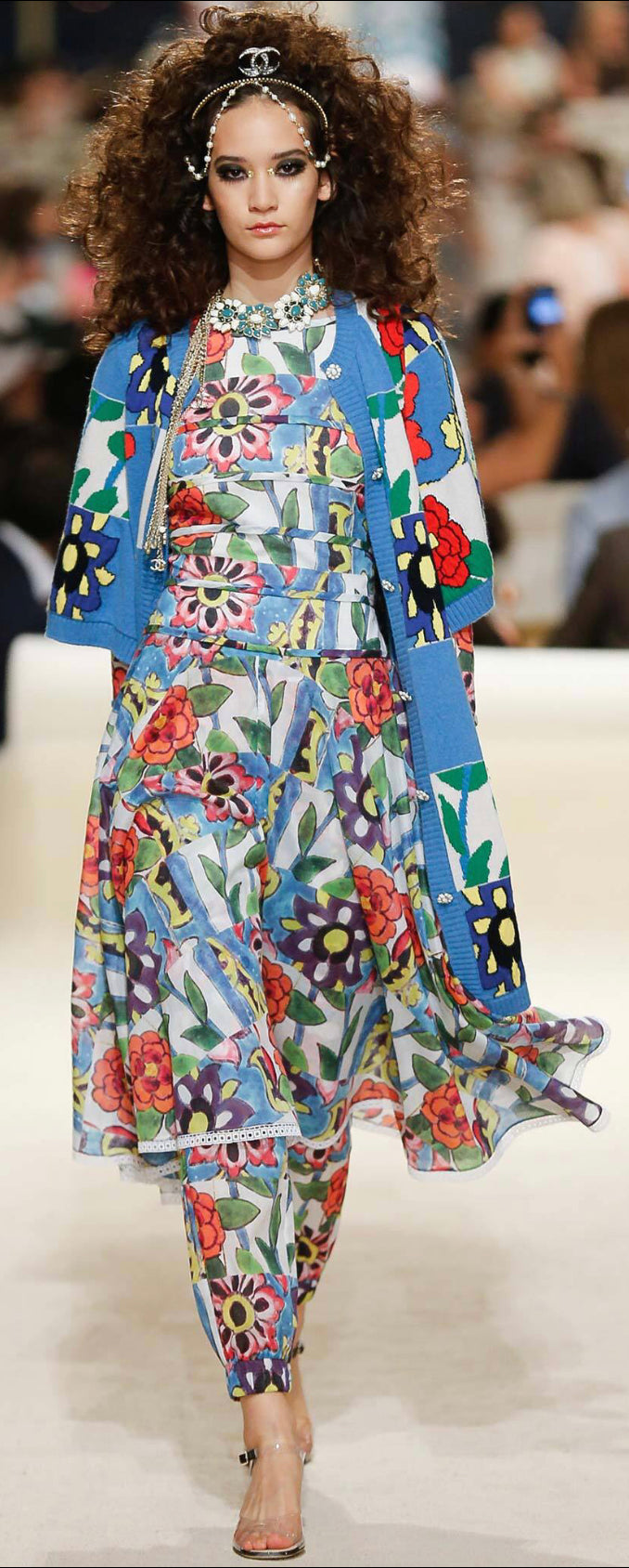 Chanel 15C 2015 Cruise Paris Dubai Long Floral Summer Dress FR 38 US 4