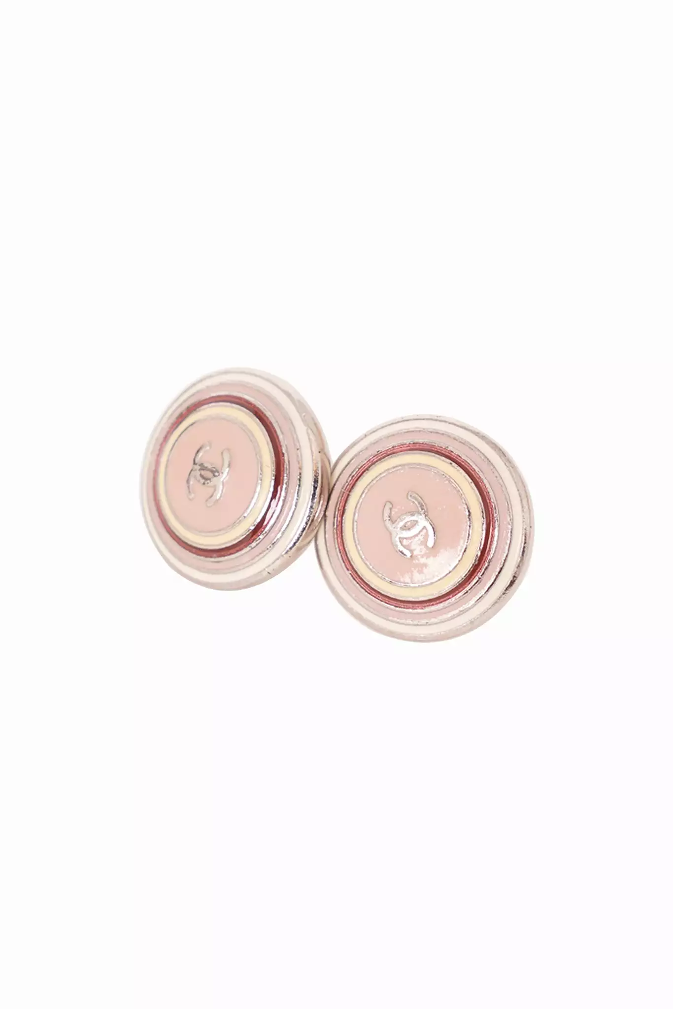 Chanel 2010 Pink Button CC Earrings