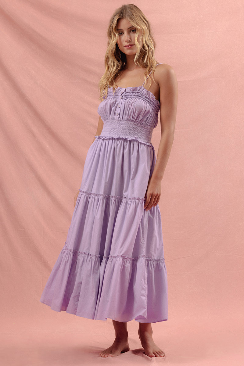 Chantilly Tiered Maxi Dress - Lilac