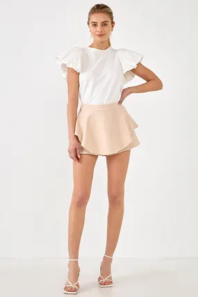 CHLO BEIGE Ruffled Skort