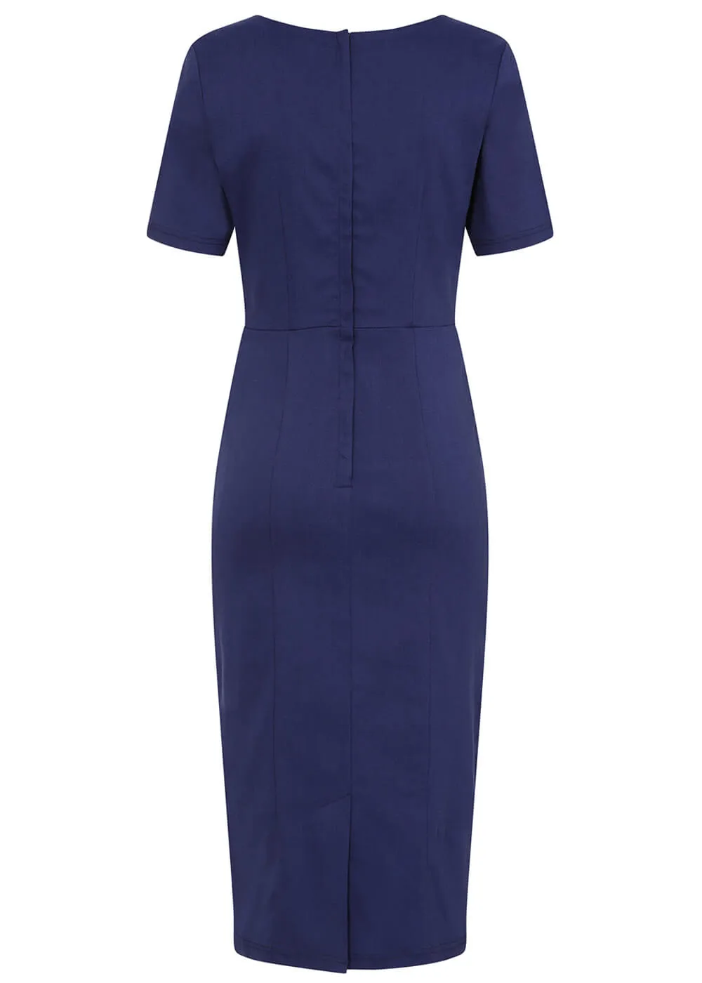 Collectif Margret 50's Pencil Dress Navy