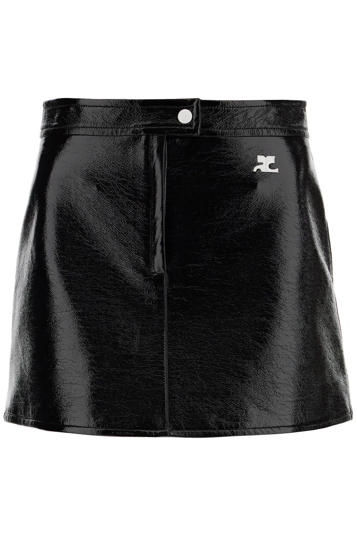 Courreges Vinyl Effect Mini Skirt   Black