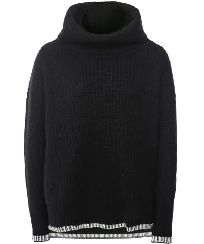 Eddy & Ivy Merino Cashmere Contrast Trim Roll Neck Jumper | Jules B