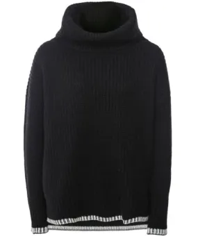 Eddy & Ivy Merino Cashmere Contrast Trim Roll Neck Jumper | Jules B