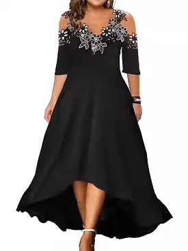 Elegant Black Lace Prom Dress for Women