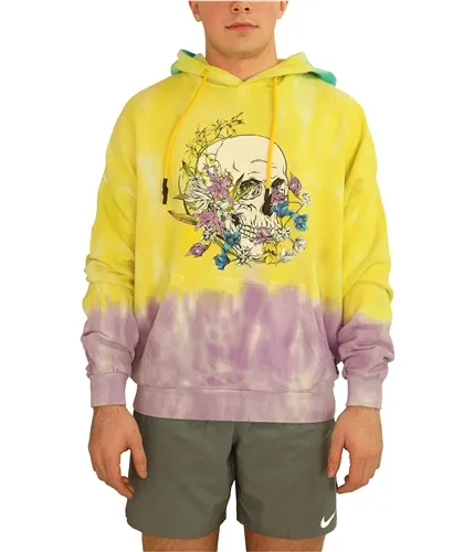 Elevenparis Mens Floral Skull Hoodie Sweatshirt