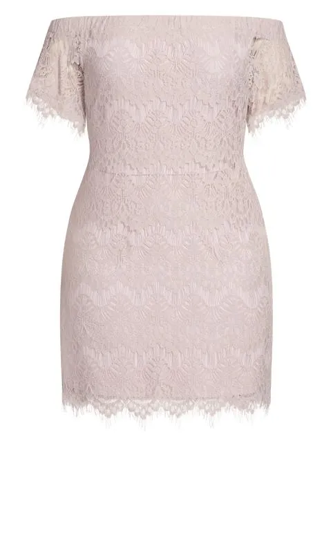 Evans Pink Lace Off Shoulder Dress