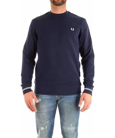 Fred Perry Crew Neck Sweatshirt In Navy