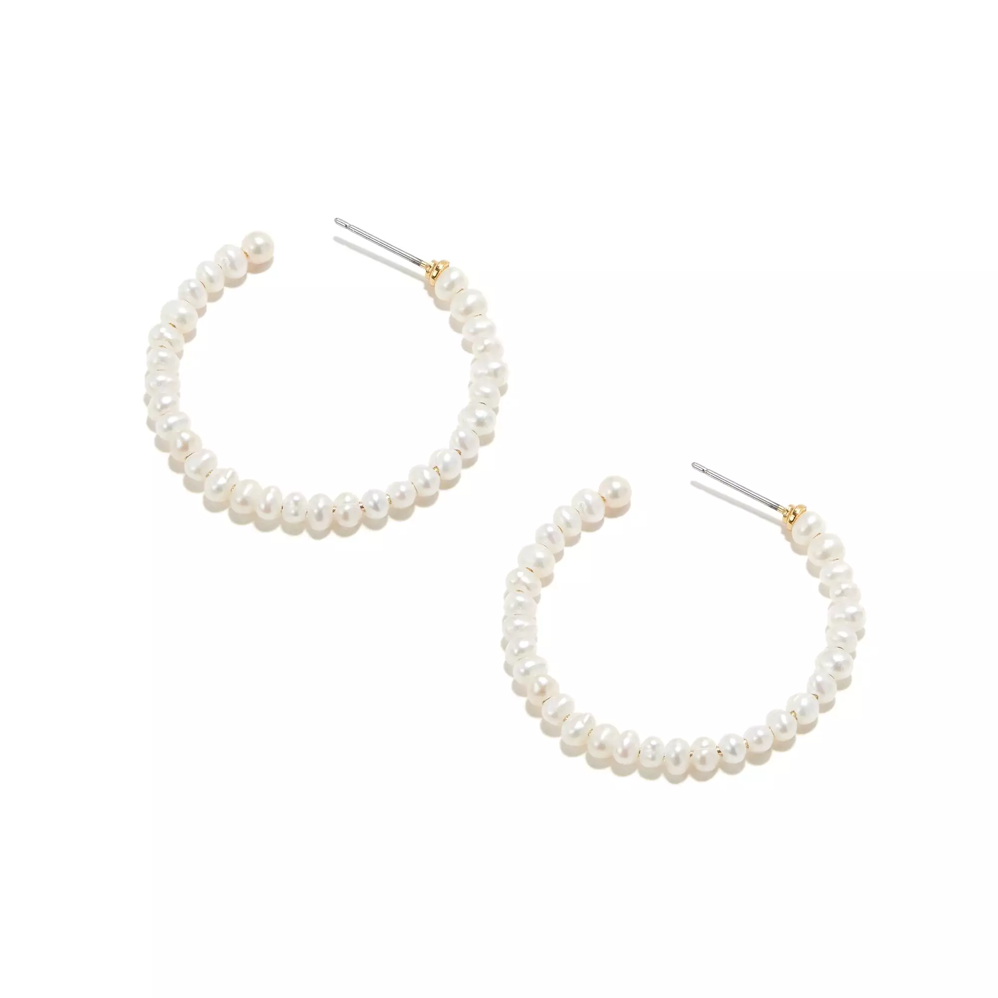 Freshwater Pearl Med Hoop Earrings