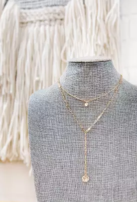 Gold Paperclip Coin Necklace