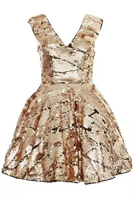 Gold Sequin Prom Dress