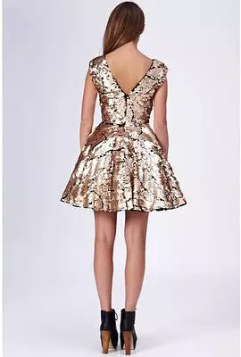 Gold Sequin Prom Dress