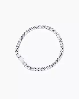 Guess Mainline Link City 6mm Diamond Cut Bracelet Silver