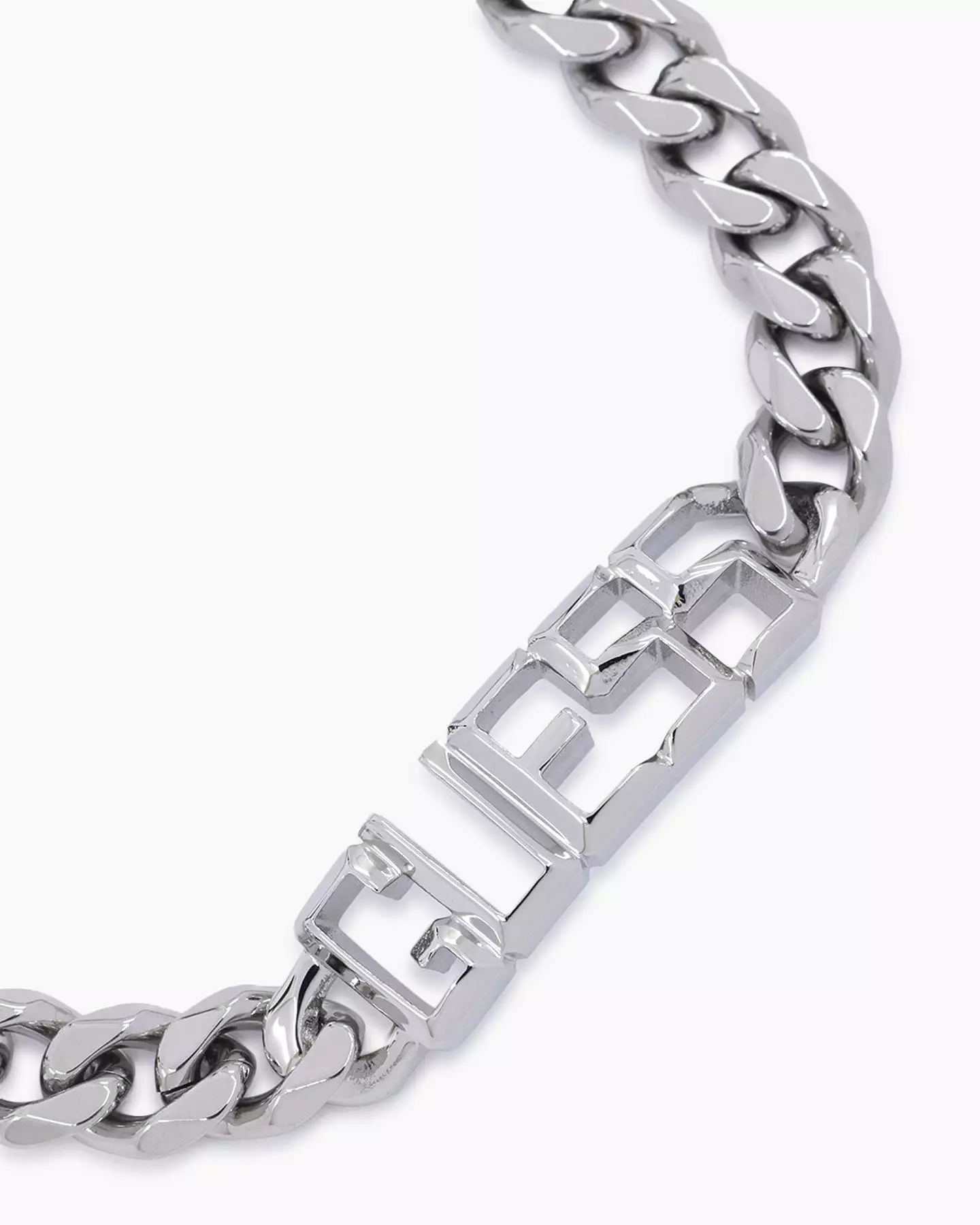 Guess Mainline Vegas Logo 7mm Chain Bracelet Silver