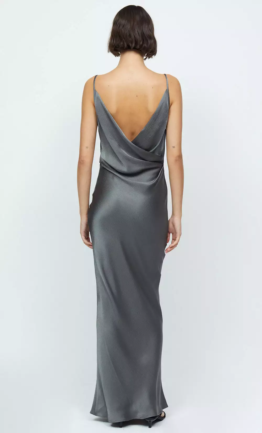 Gunmetal Cowl Neck Celestial Maxi Dress