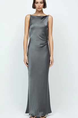 Gunmetal Cowl Neck Celestial Maxi Dress