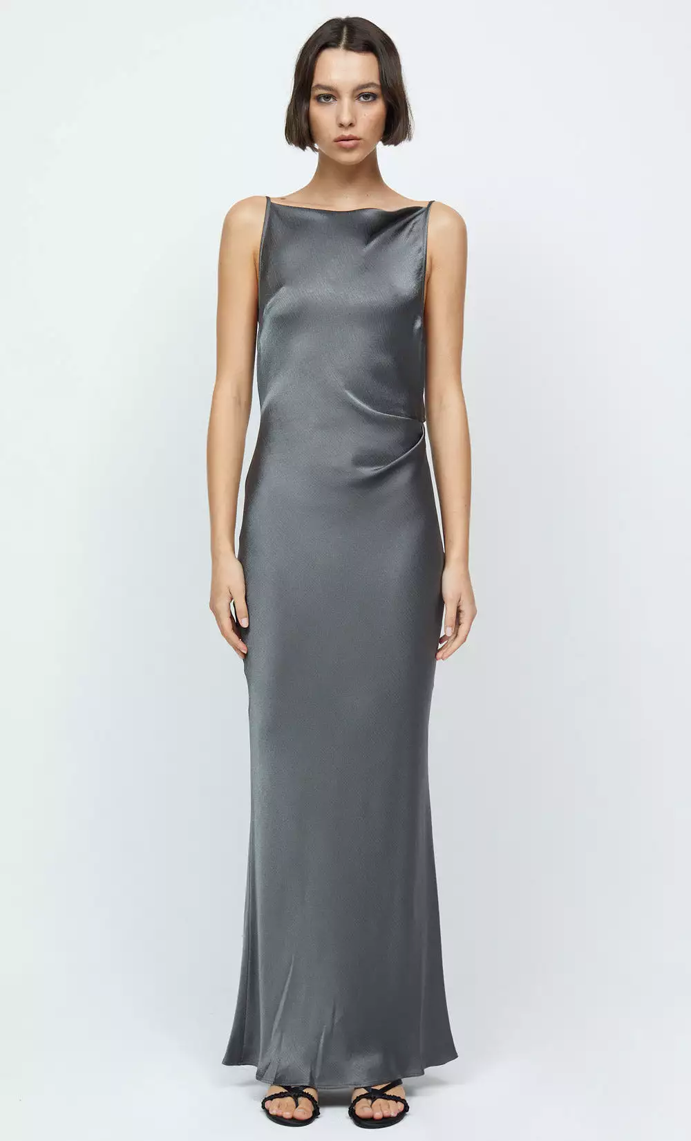 Gunmetal Cowl Neck Celestial Maxi Dress