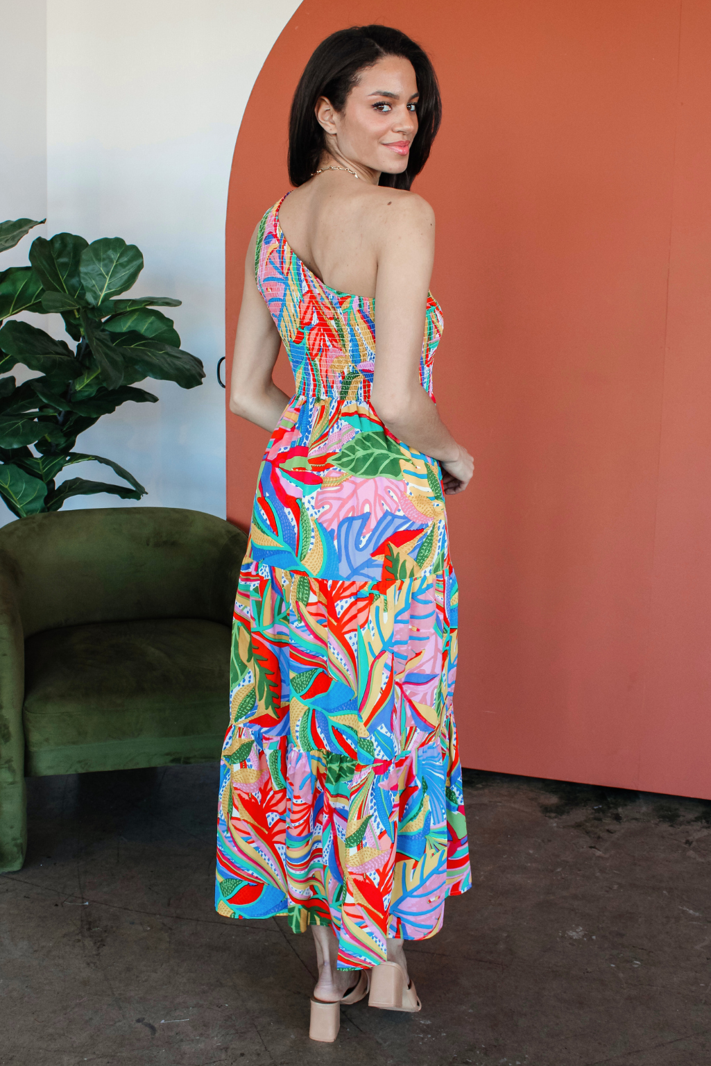 Havana Haze One Shoulder Maxi Dress