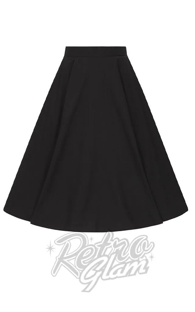 Hell Bunny Abi 50's Skirt in Black - 4XL left only