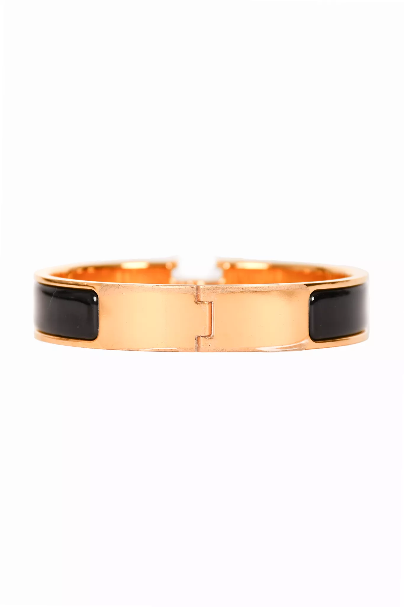 Hermes Gold/Black Clic Clac Bangle