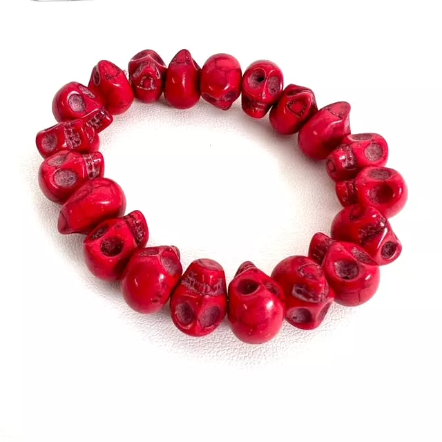 Hespera Exclusive Red Agate LUX Skull Bracelet