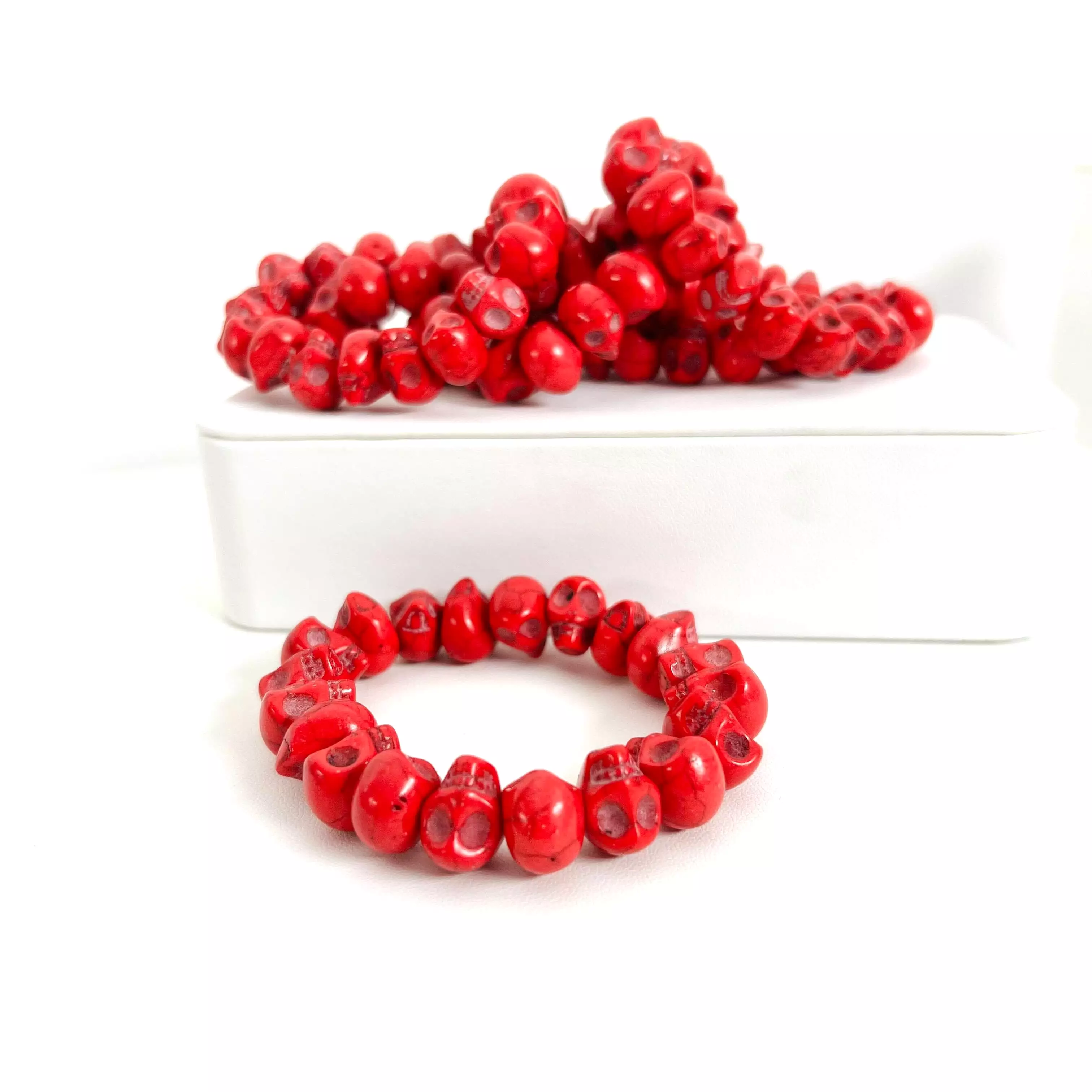 Hespera Exclusive Red Agate LUX Skull Bracelet