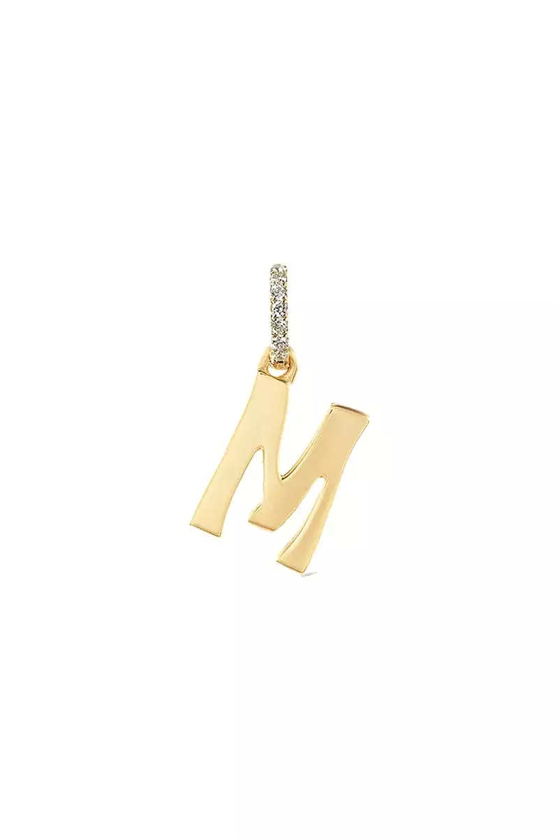 Initial Diamond Charm - Yellow Gold